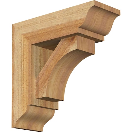 Ekena Millwork Westlake Traditional Rough Sawn Bracket w/ Offset Brace, Western Red Cedar, 6"W x 16"D x 16"H BKT0604X16X16WTL01RWR